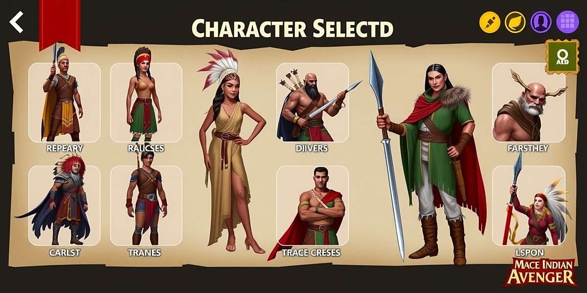 Mace Indian Avenger Character Roster Mace Indian Avenger character selection screen showcasing diverse heroes from different Indian regions and historical periods